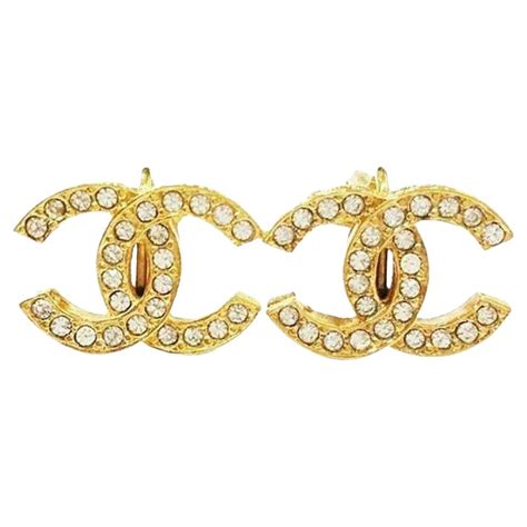 chanel gold earrings vintage|pre owned Chanel earrings.